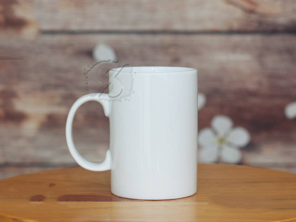 Ly sứ men trắng trụ cao 450ml bền đẹp quà tặng Bát Tràng