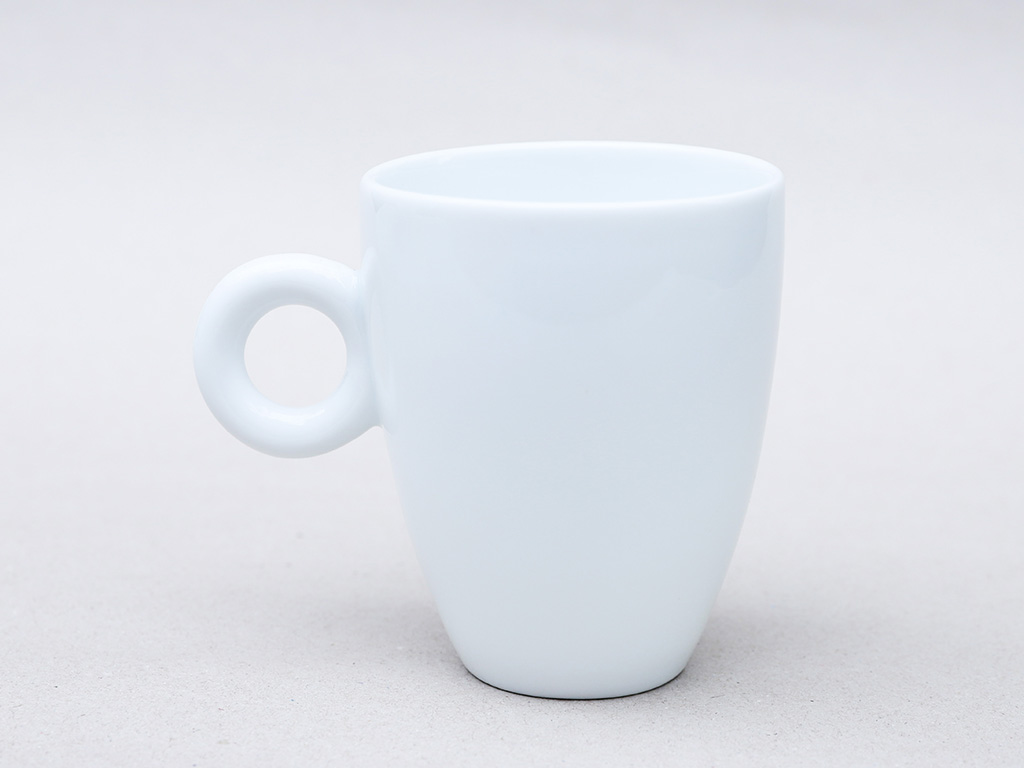 Ly sứ men trắng quai tròn bầu đẹp sang trọng mua ngay