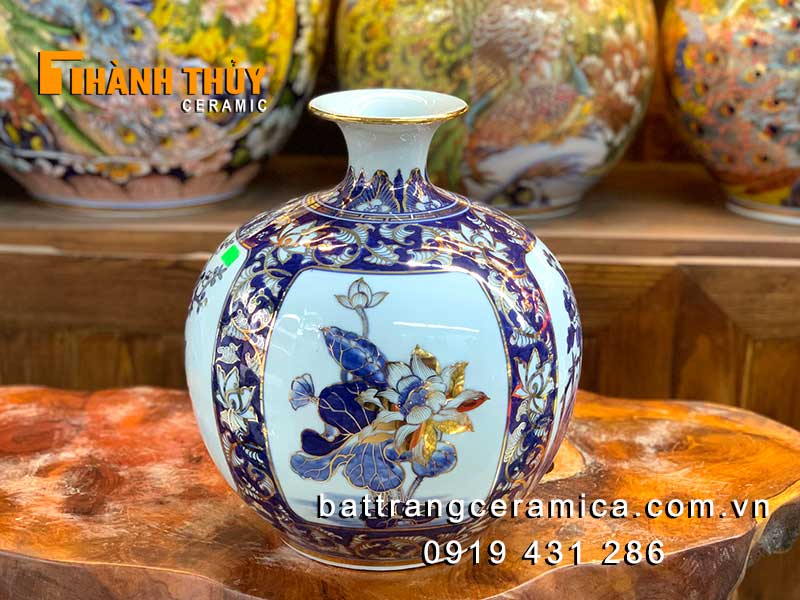 Bình tài lộc 30cm vẽ vàng Tứ Quý may mắn bình an