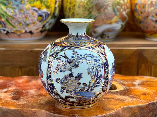Bình hút tài lộc 25cm vẽ vàng 24k sang trọng phong thủy 