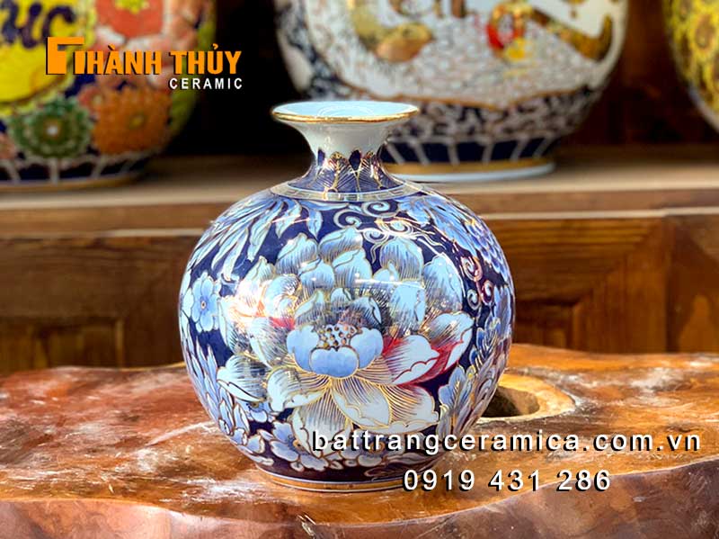 Bình tài lộc mini bảo tiên liên hoa 22cm quà phong thủy may mắn