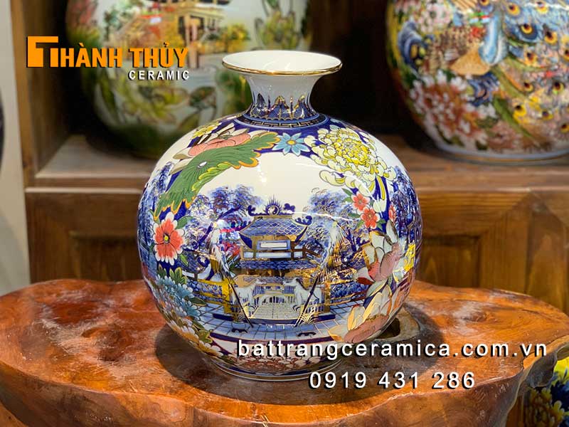 Bình hút tài lộc Hà Nội tứ trấn 35cm sang trọng, may mắn 