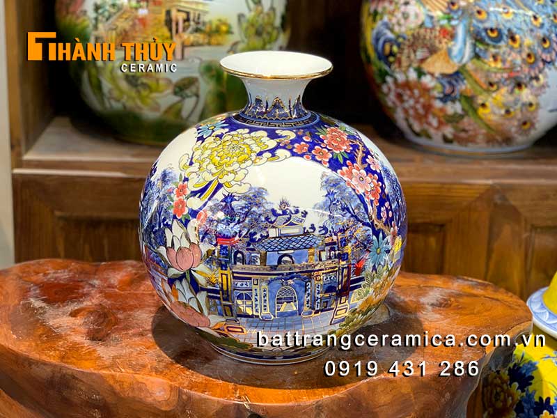 Bình hút tài lộc Hà Nội tứ trấn 35cm sang trọng, may mắn