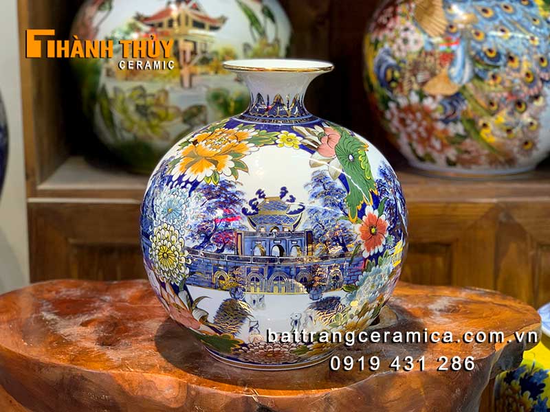 Bình hút tài lộc Hà Nội tứ trấn 35cm sang trọng, may mắn