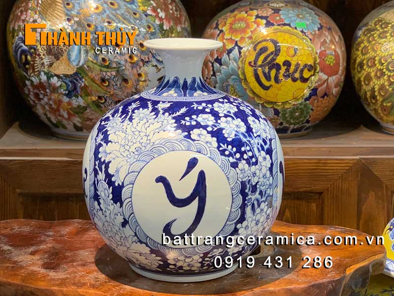 Bình hút tài lộc Vạn sự như ý 35cm cao cấp đẹp phong thủy