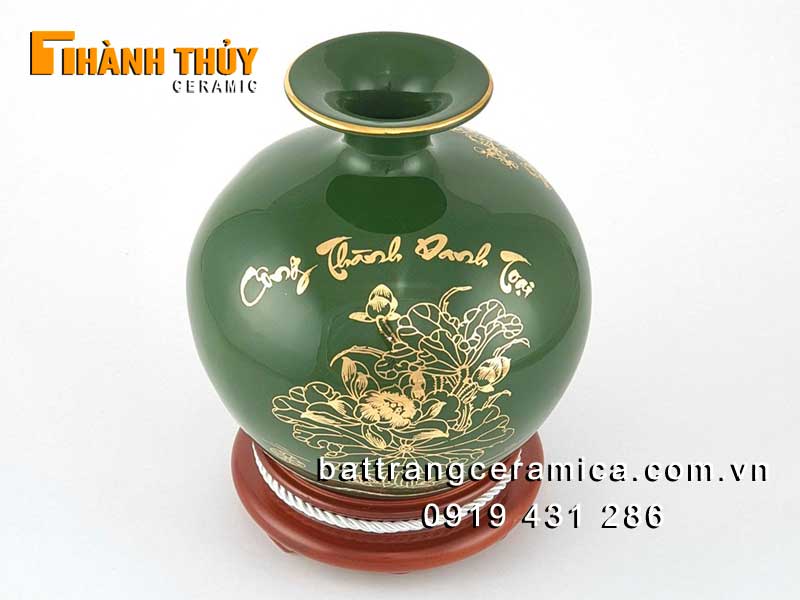 Bình hút lộc vẽ vàng 24k 25cm phong thủy may mắn tài lộc