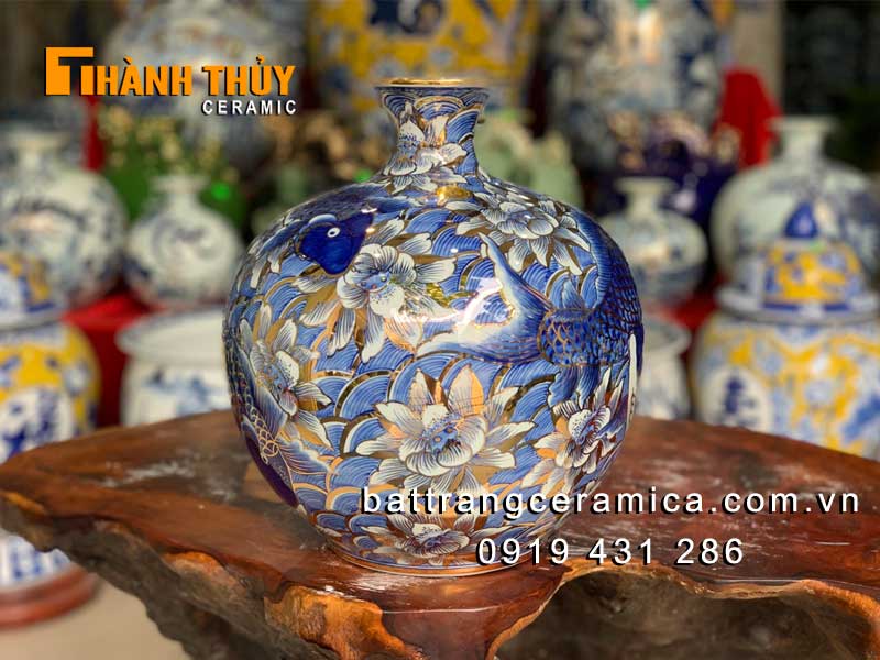 Bình hút lộc 24K cao cấp Liên hoa phú quý sang trọng giá tốt