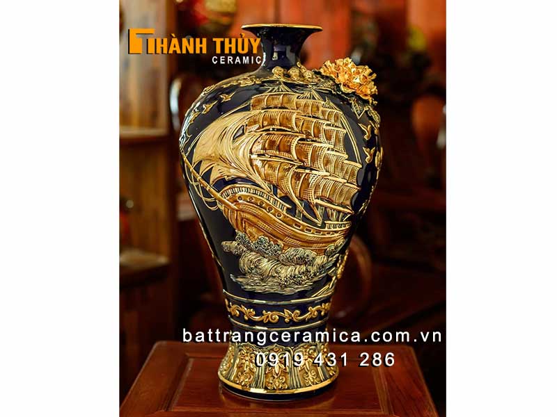 Mai bình thuận buồm xuôi gió đen 55cm cao cấp quà tặng ý nghĩa 