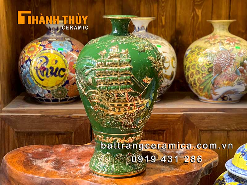 Bình tích lộc Thuận buồm xuôi gió 46cm Gốm sứ Bát Tràng