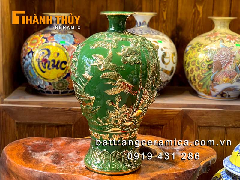 Bình tích lộc Thuận buồm xuôi gió 46cm Gốm sứ Bát Tràng