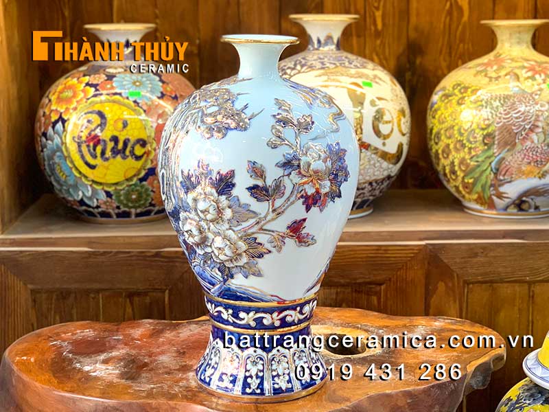 Bình tích lộc Thuận buồm xuôi gió vẽ vàng 46cm sang trọng