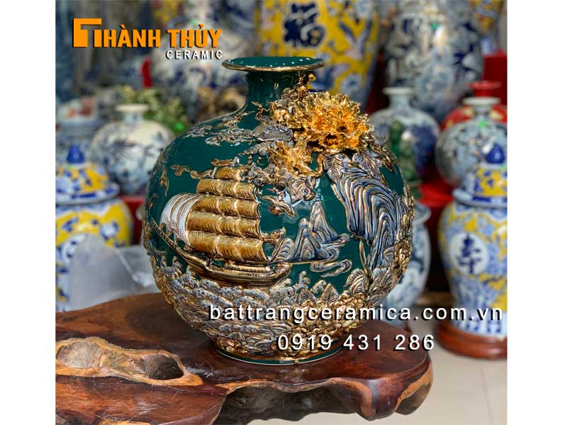 Bình hút lộc Thuận Buồm Xuôi Gió 24k cao cấp Quà biếu sang