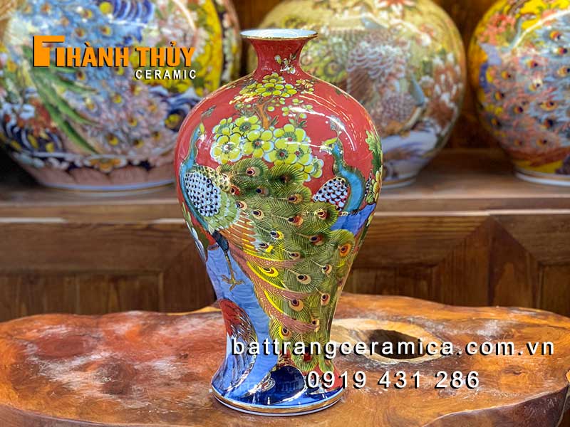 Bình tích lộc công danh phú quý 36cm gốm sứ vàng 24k sang trọng