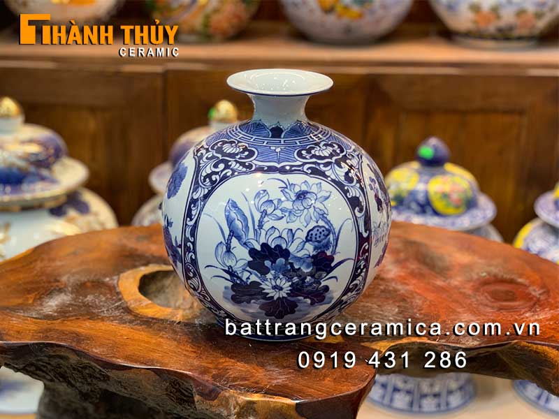 Bình hút lộc tứ cảnh 4 mùa 26cm quà tặng phong thủy sang trọng 