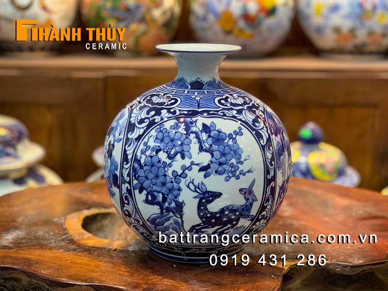 Bình hút lộc tứ cảnh 4 mùa 26cm quà tặng phong thủy sang trọng