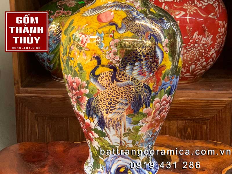 Bình phú quý 24k vẽ vàng cao 60cm phong thủy may mắn tài lộc