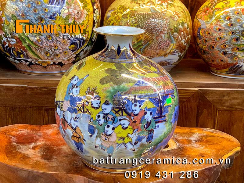Bình hút tài lộc Bách nhi sang trọng gốm sứ cao cấp bền đẹp 