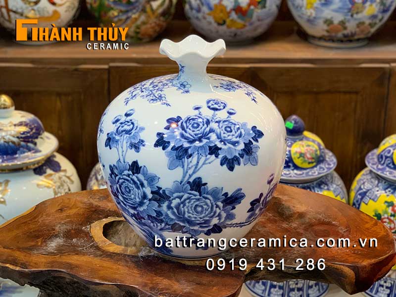 Bình hút lộc Công hoa Đào 35cm phong thủy tài lộc may mắn