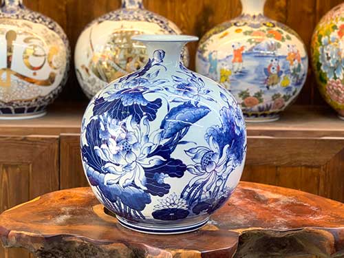 Bình hút lộc hoa Sen gốm sứ Bát Tràng tài lộc may mắn 