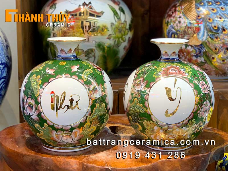 Bình phong thủy như ý xanh lá 30cm hút tài lộc may mắn