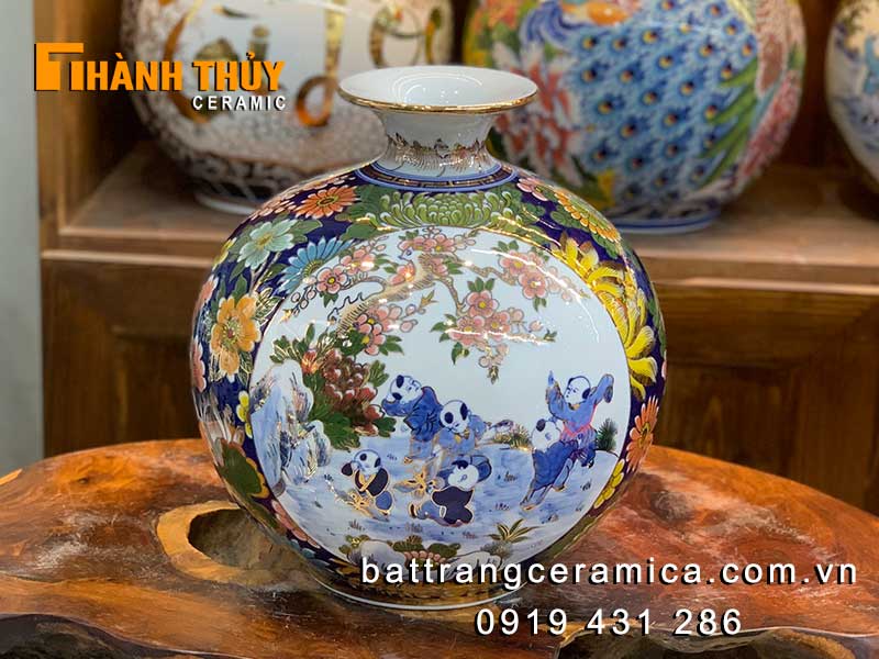 Bình hút lộc vẽ vàng 35cm tinh tế may mắn tài lộc