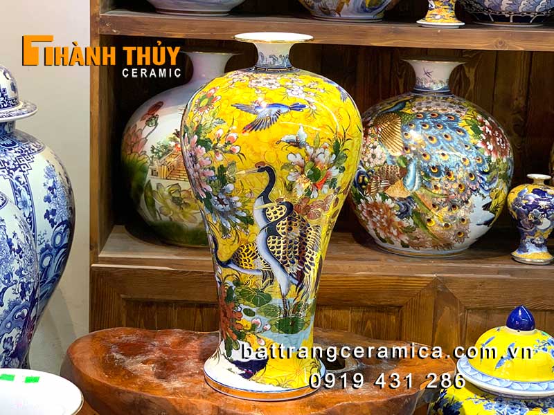Bình công danh trường thọ vẽ vàng 24k 60cm tài lộc may mắn