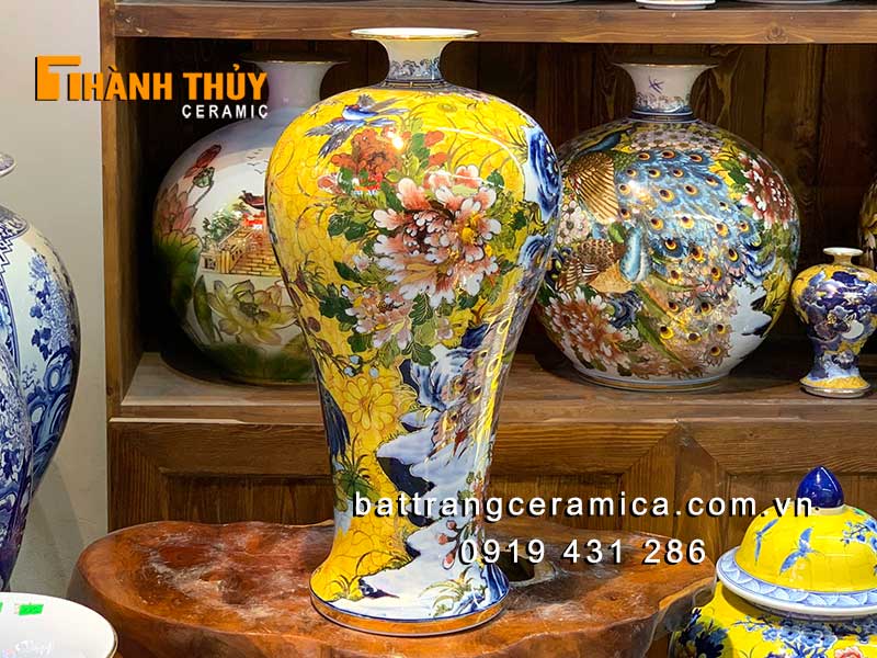 Bình công danh trường thọ vẽ vàng 24k 60cm tài lộc may mắn