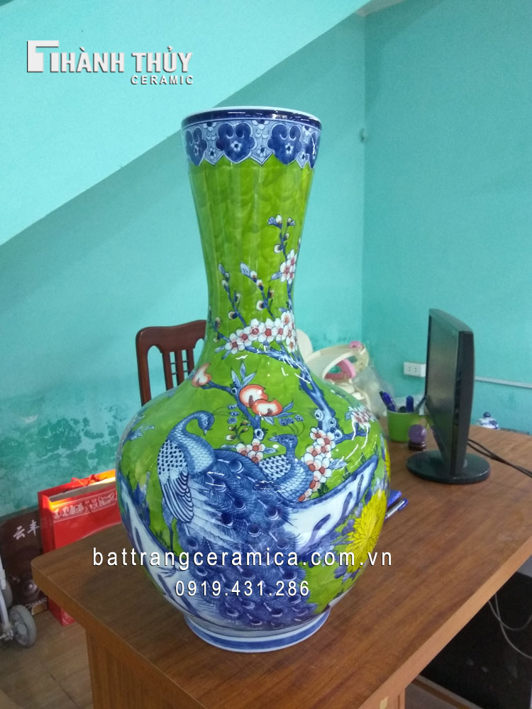 Tỏi ống Chim Công Mẫu Đơn 68cm sang trọng may mắn tài lộc Tỏi ống Chim Công Mẫu Đơn 68cm sang trọng may mắn tài lộc