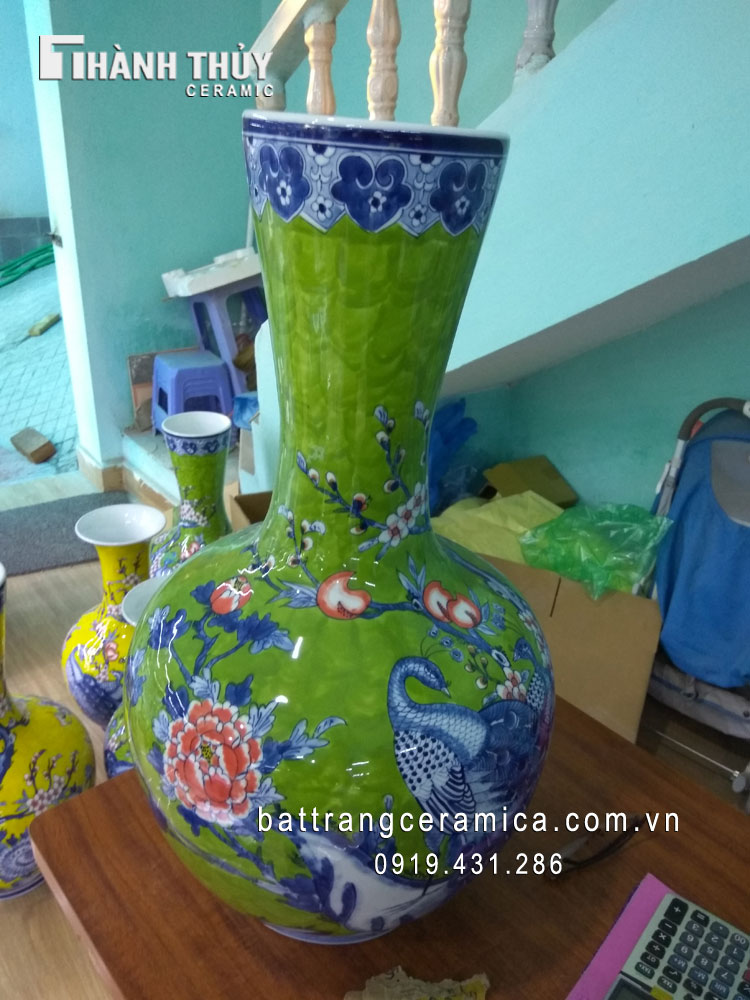 Tỏi ống Chim Công Mẫu Đơn 68cm sang trọng may mắn tài lộc Tỏi ống Chim Công Mẫu Đơn 68cm sang trọng may mắn tài lộc