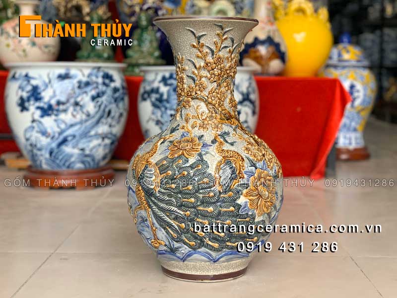 Lục bình củ tỏi Công Đào 46cm sang trọng phong thủy may mắn