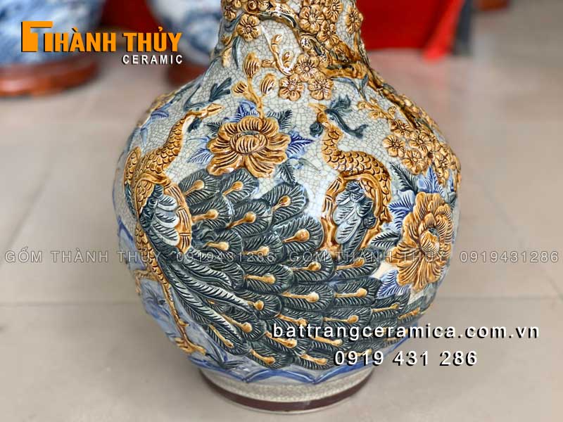 Lục bình củ tỏi Công Đào 46cm sang trọng phong thủy may mắn