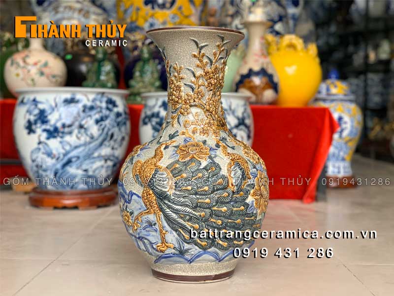 Lục bình củ tỏi Công Đào 46cm sang trọng phong thủy may mắn