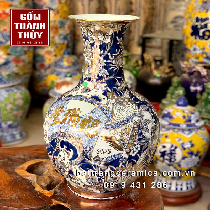 lọ tỏi sứ phúc mãn đường vàng 24k cao cấp đẹp độc đáo