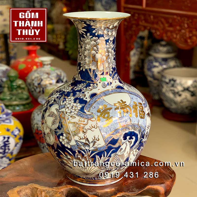 lọ tỏi sứ phúc mãn đường vàng 24k cao cấp đẹp độc đáo