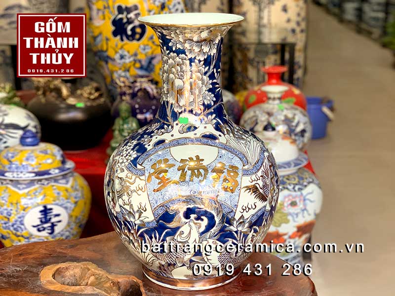 lọ tỏi sứ phúc mãn đường vàng 24k cao cấp đẹp độc đáo 