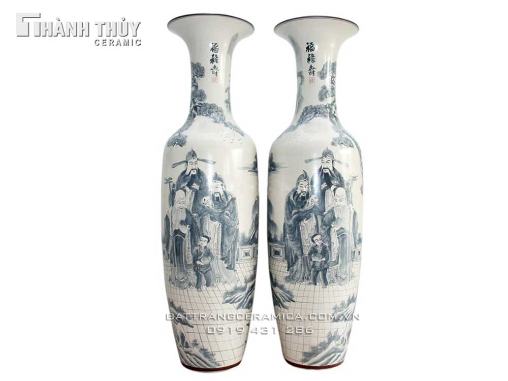 Lọ lộc bình Phúc Lộc Thọ men rạn cổ cao 16cm phát tài may mắn 