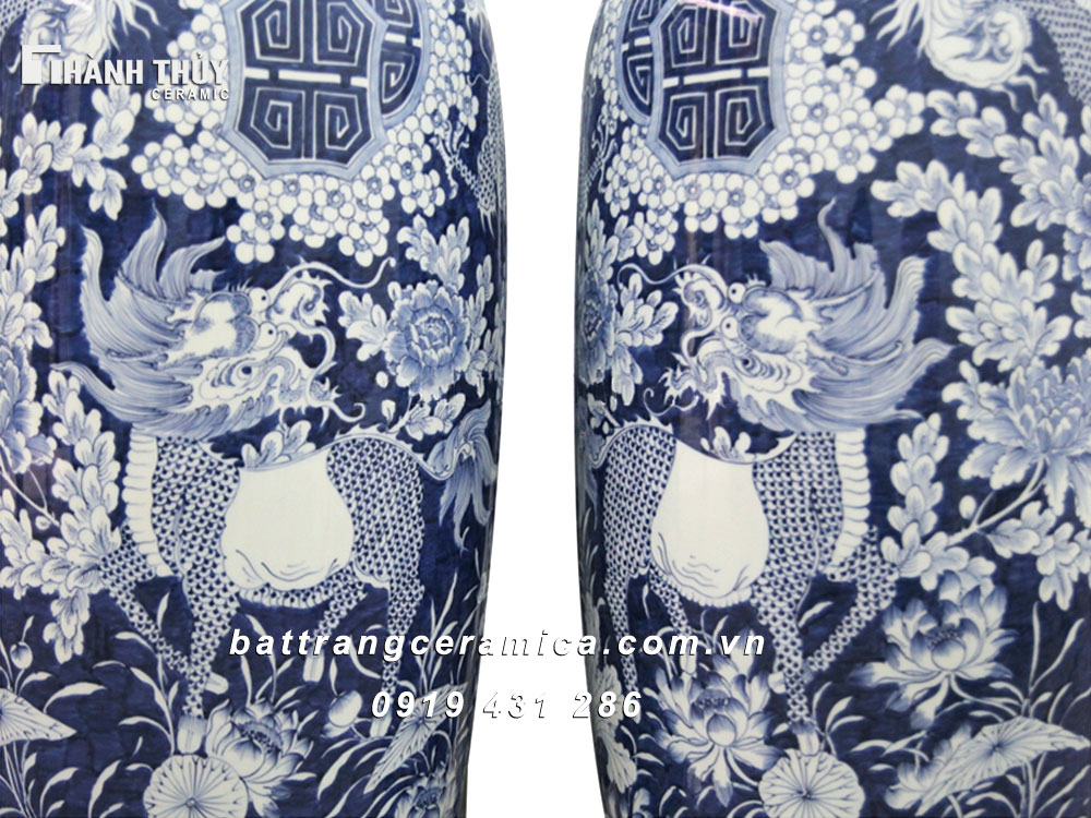 Lọ lộc bình Tứ Linh cao 120cm sang trọng quà tặng đẳng cấp