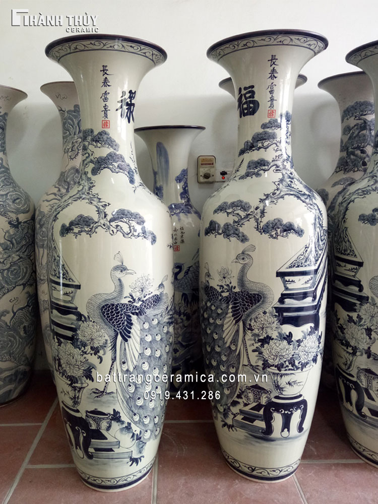 Lục bình Tùng công men Chàm cổ 1,6m bền mãi theo thời gian