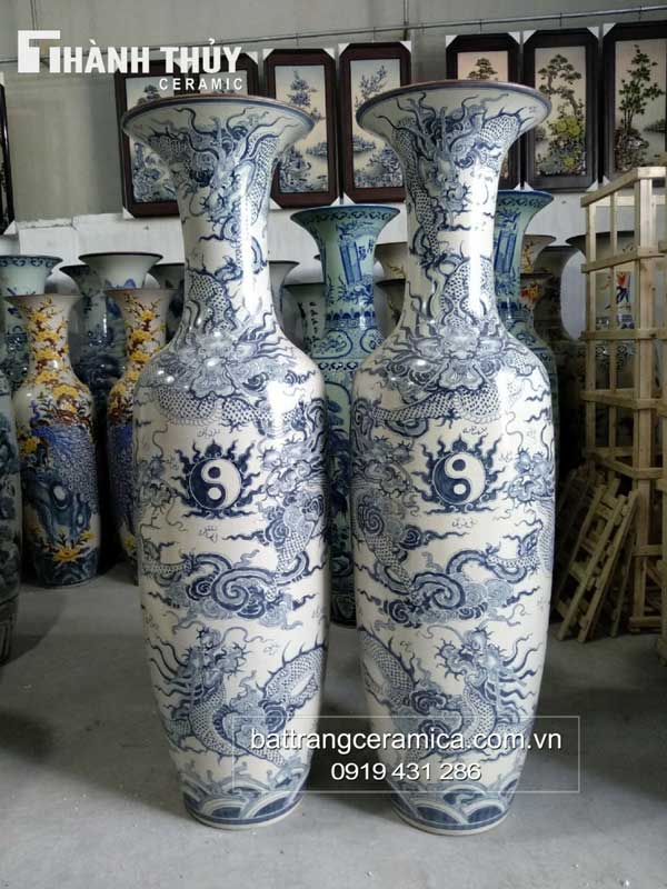 Lộc bình sứ Rồng Ngũ Long men rạn 1m6 phong thủy đẹp giá tốt