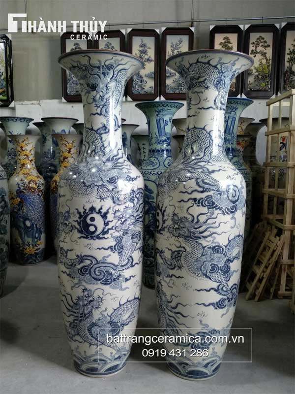 Lọ lộc bình Rồng men rạn 1m4 cao cấp phong thủy đẳng cấp