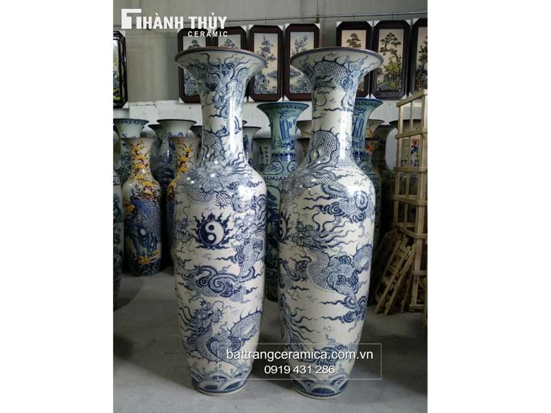 Lọ lộc bình Rồng men rạn 1m4 cao cấp phong thủy đẳng cấp 