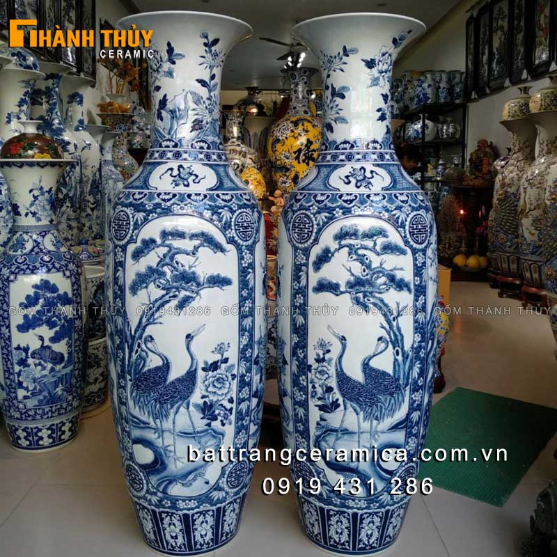 Lộc bình tứ cảnh nạo nổi 3D cao cấp 1m4 tranh tứ quý đẹp