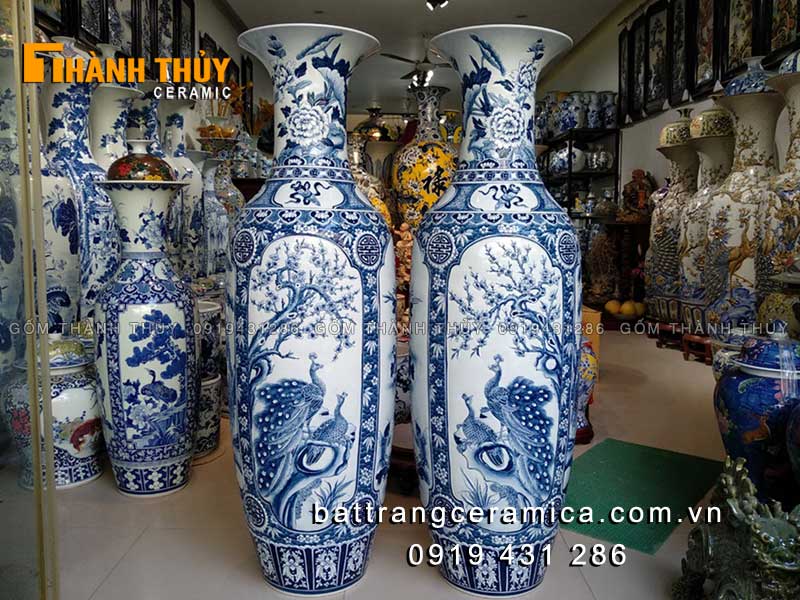Lộc bình tứ cảnh nạo nổi 3D cao cấp 1m4 tranh tứ quý đẹp 