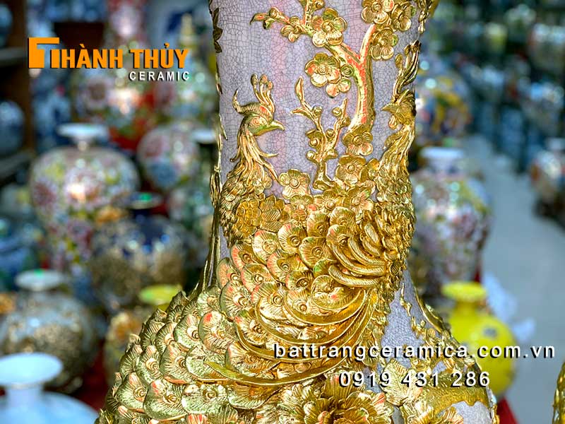 Lục bình dát vàng Phúc Đức sang trọng cao cấp tỉ mỉ quà tặng