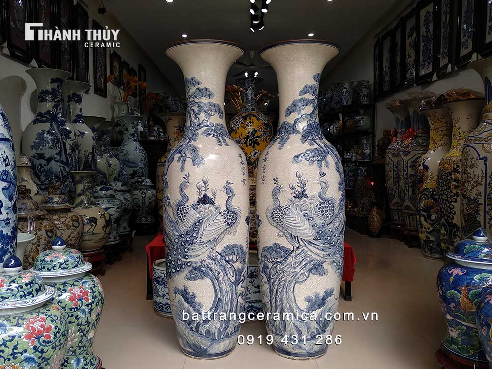 Lộc bình Tùng công men rạn 1m4 cao cấp phong thủy sang trọng đẹp 