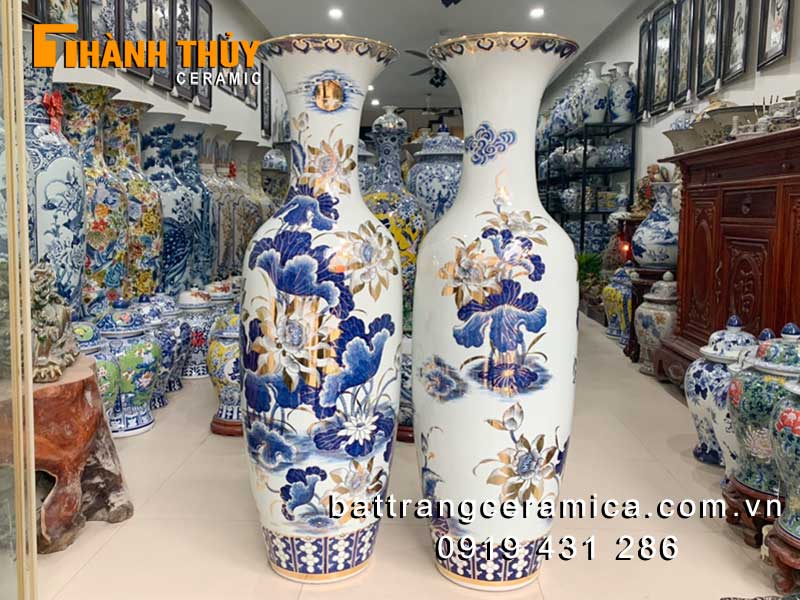 Lộc bình Sen vàng 24k cao 1m4 sang trọng phong thủy đẳng cấp