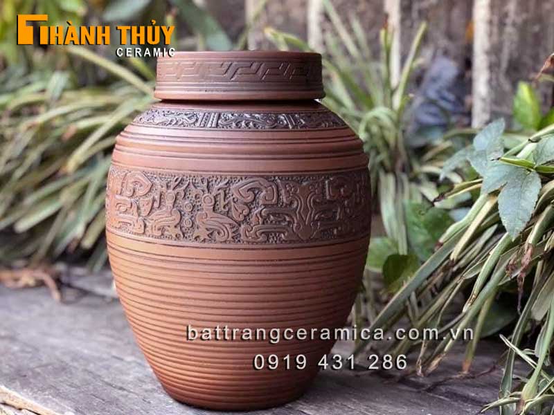 Chum sành Văn Lang Âu Lạc 10L cao cấp an toàn đựng rượu ngon 