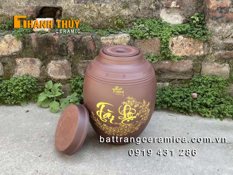 Chum sành ngâm rượu 20L 2 nắp thủ công an toàn thơm ngon Chum sành ngâm rượu 20L 2 nắp thủ công an toàn thơm ngon