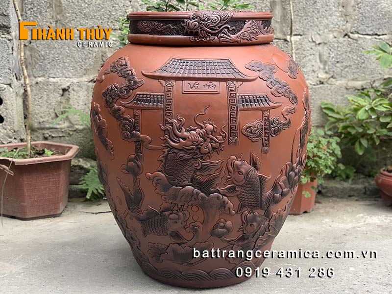 Chum sành cá chép hóa rồng 100L ngâm rượu chuẩn Bát Tràng 