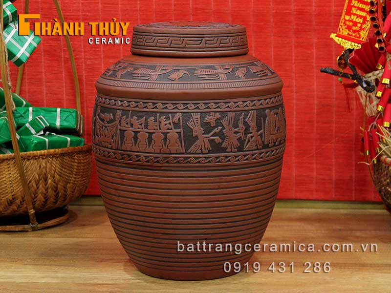 Chum trống đồng 100 lít cao cấp thủ công đẹp ngâm rượu quý 